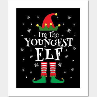 I'm The Youngest Elf Matching Family Christmas Pajama Shirt Posters and Art